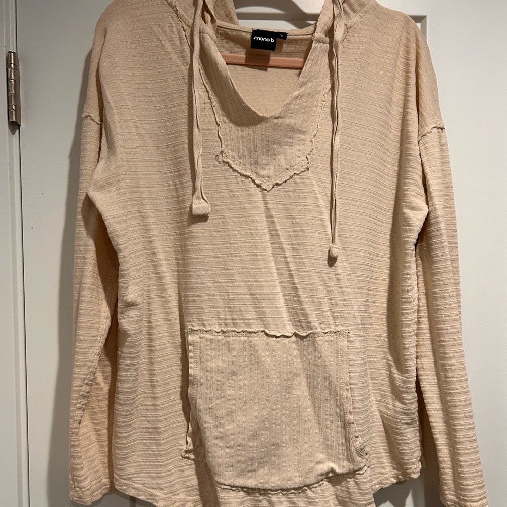 Mono B Light Beige Hooded Sweatshirt